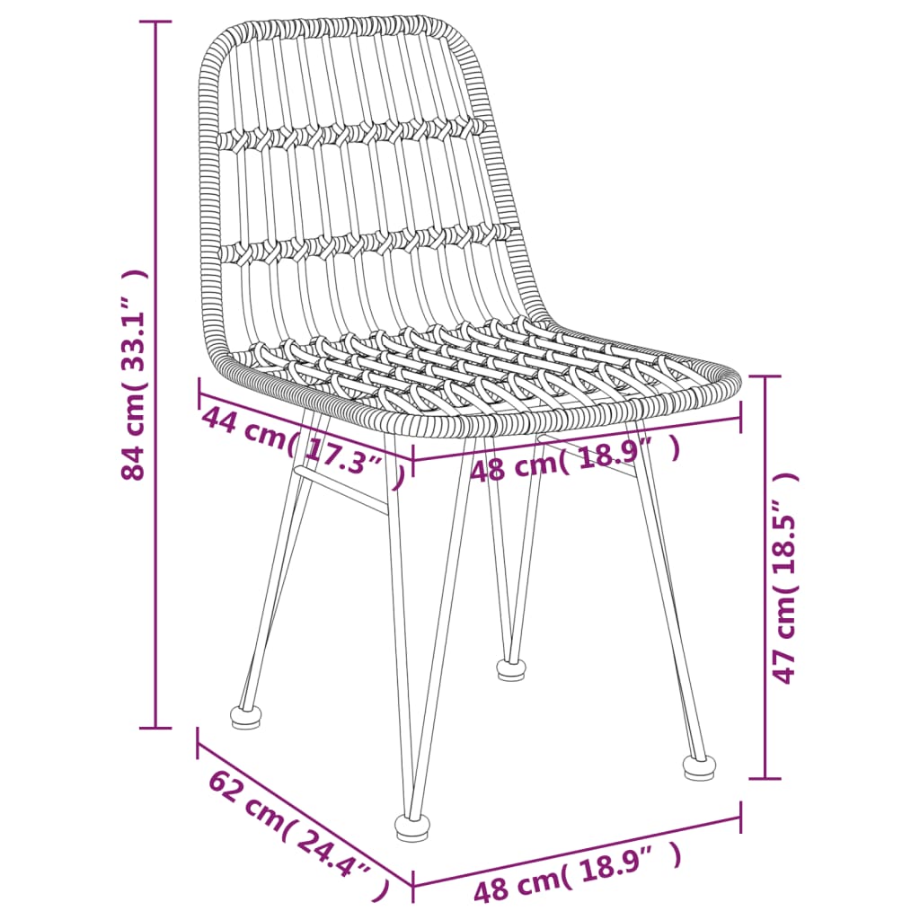 Tuinstoelen 48X6 84 Cm Pe-Rattan