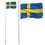 Vlag Met Vlaggenmast Zweden 6,23 M Aluminium
