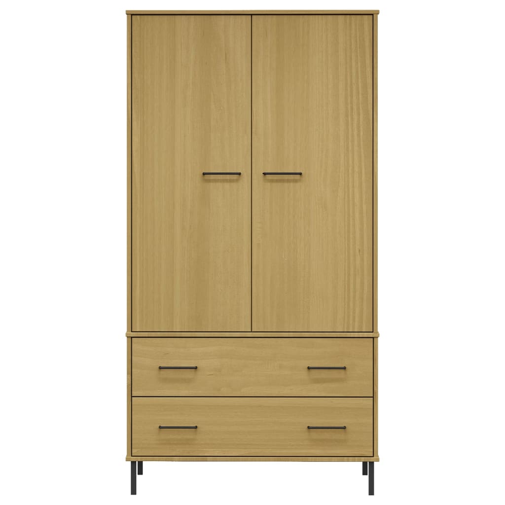 Kledingkast Metalen Poten Oslo 90X55X172,5 Cm Grenenhout