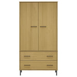 Kledingkast Metalen Poten Oslo 90X55X172,5 Cm Grenenhout