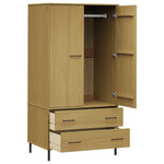 Kledingkast Metalen Poten Oslo 90X55X172,5 Cm Grenenhout
