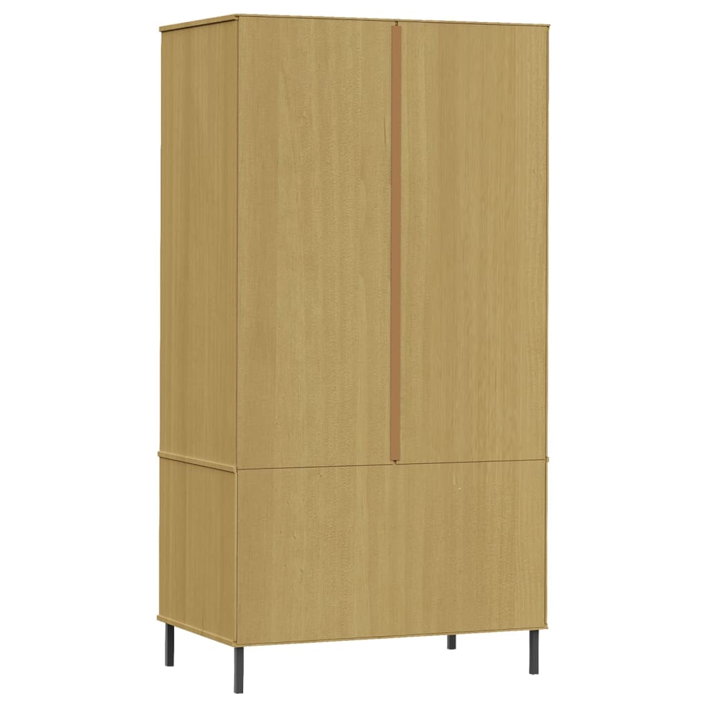Kledingkast Metalen Poten Oslo 90X55X172,5 Cm Grenenhout