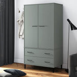 Kledingkast Metalen Poten Oslo 90X55X172,5 Cm Grenenhout