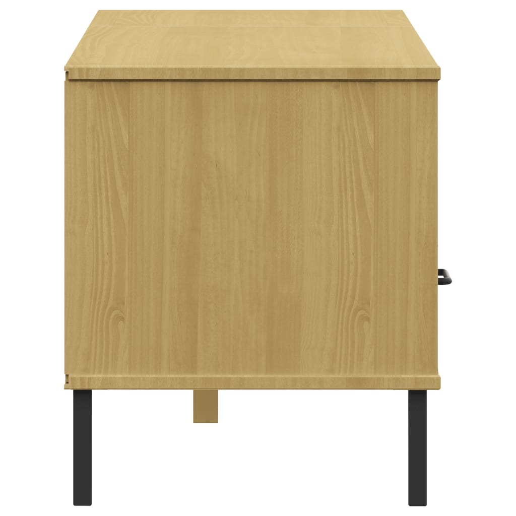 Tv-Meubel Met Metalen Poten Oslo Massief Grenenhout