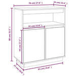 Dressoir 70X34X80 Cm Massief Grenenhout