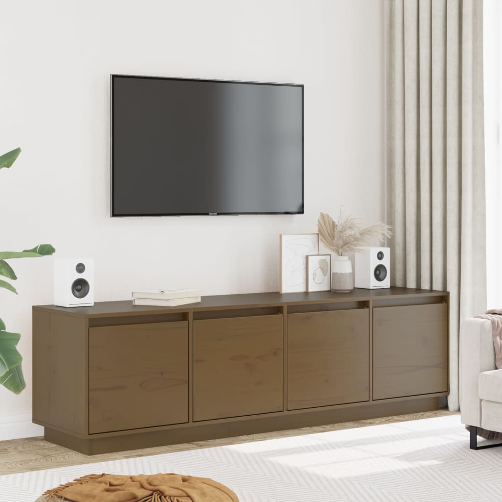 Tv-Meubel 156X37X45 Cm Massief Grenenhout