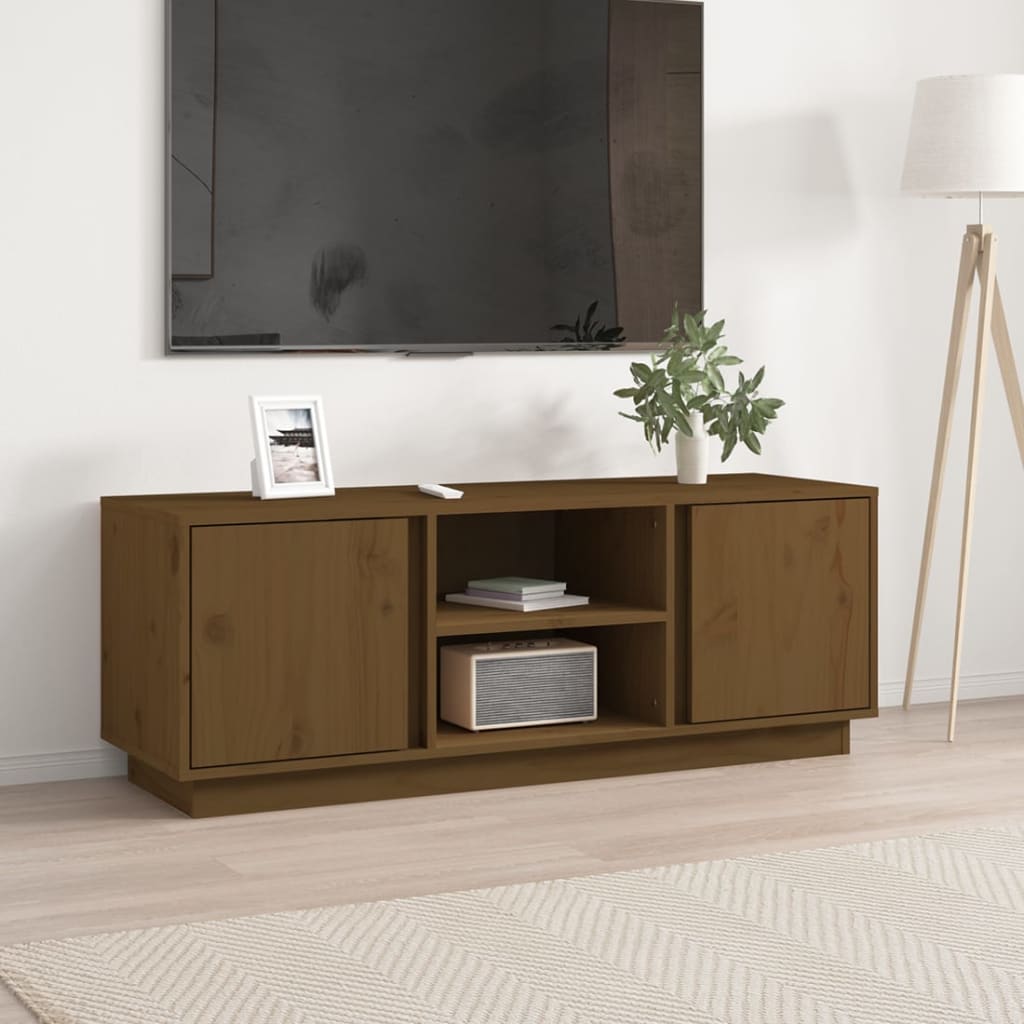 Tv-Meubel 110X35X40,5 Cm Massief Grenenhout