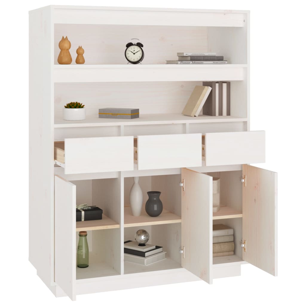 Hoge Kast 89X40X116,5 Cm Massief Grenenhout