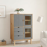 Hoge Kast Otta 85X43X125 Cm Massief Grenenhout