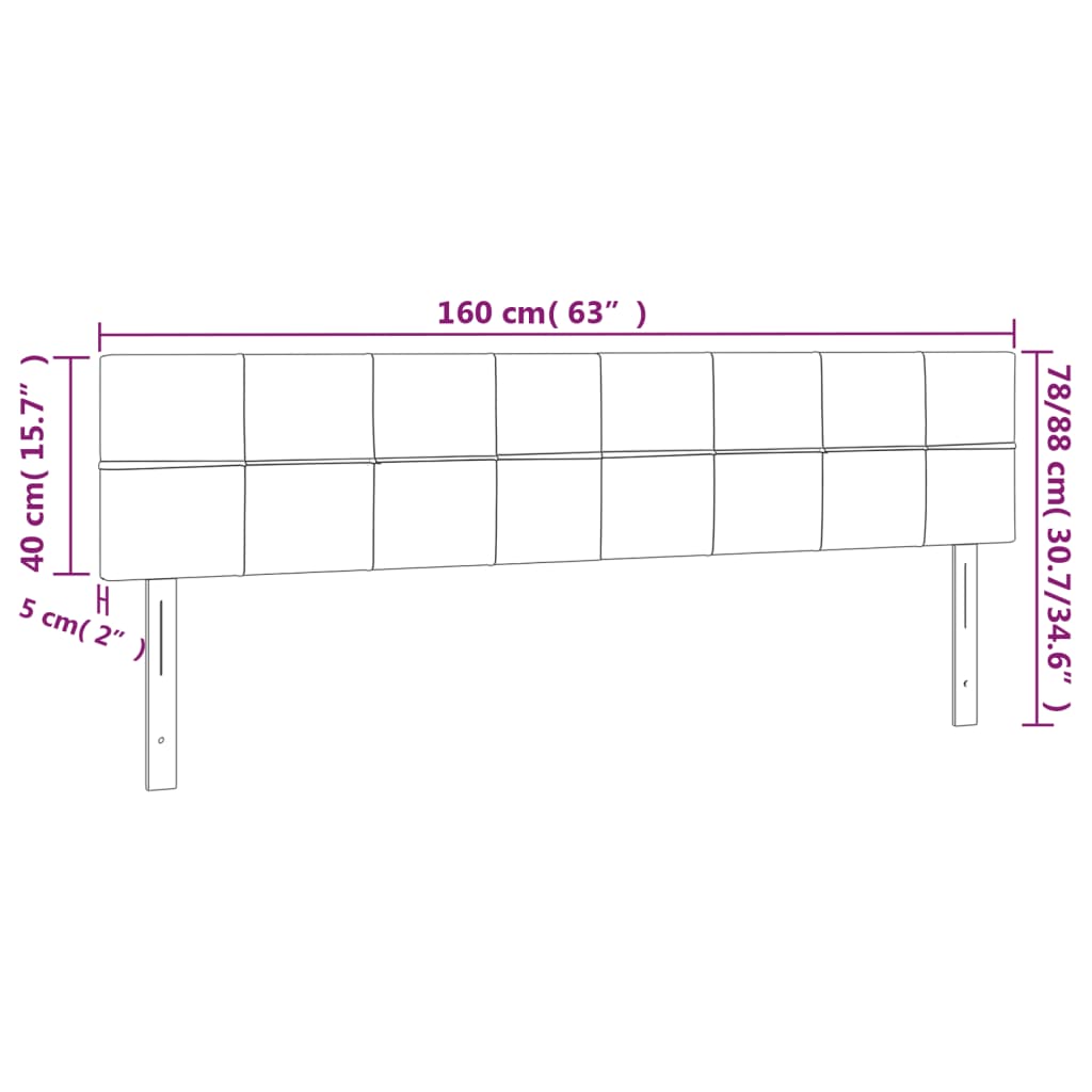 Hoofdborden 2 St 80X5X78/88 Cm Fluweel