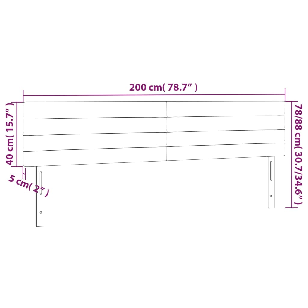 Hoofdborden 2 St 100X5X78/88 Cm Fluweel