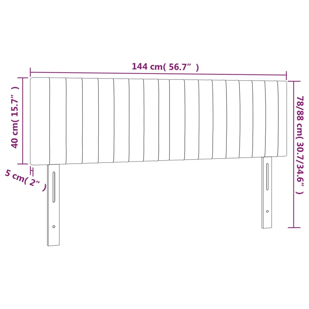 Hoofdborden 2 St 72X5X78/88 Cm Stof