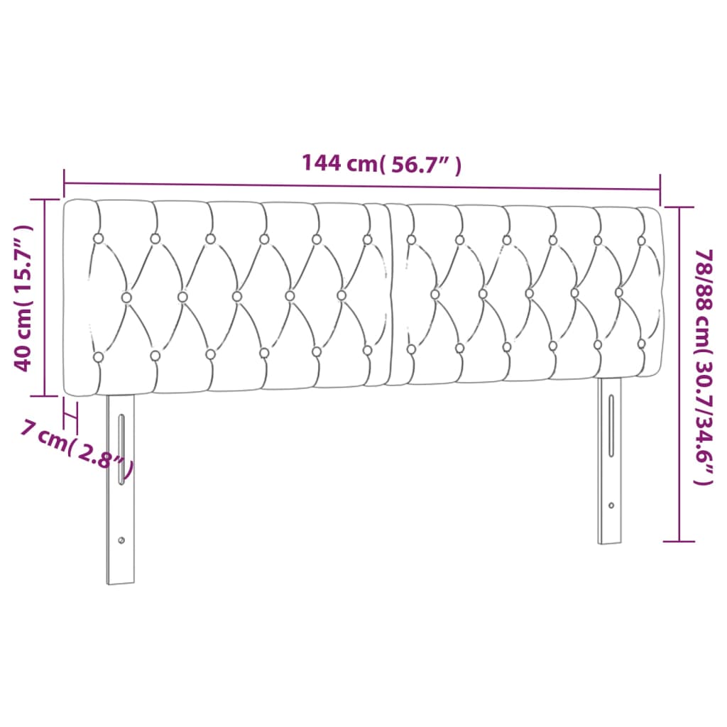 Hoofdborden 2 St 72X7X78/88 Cm Stof