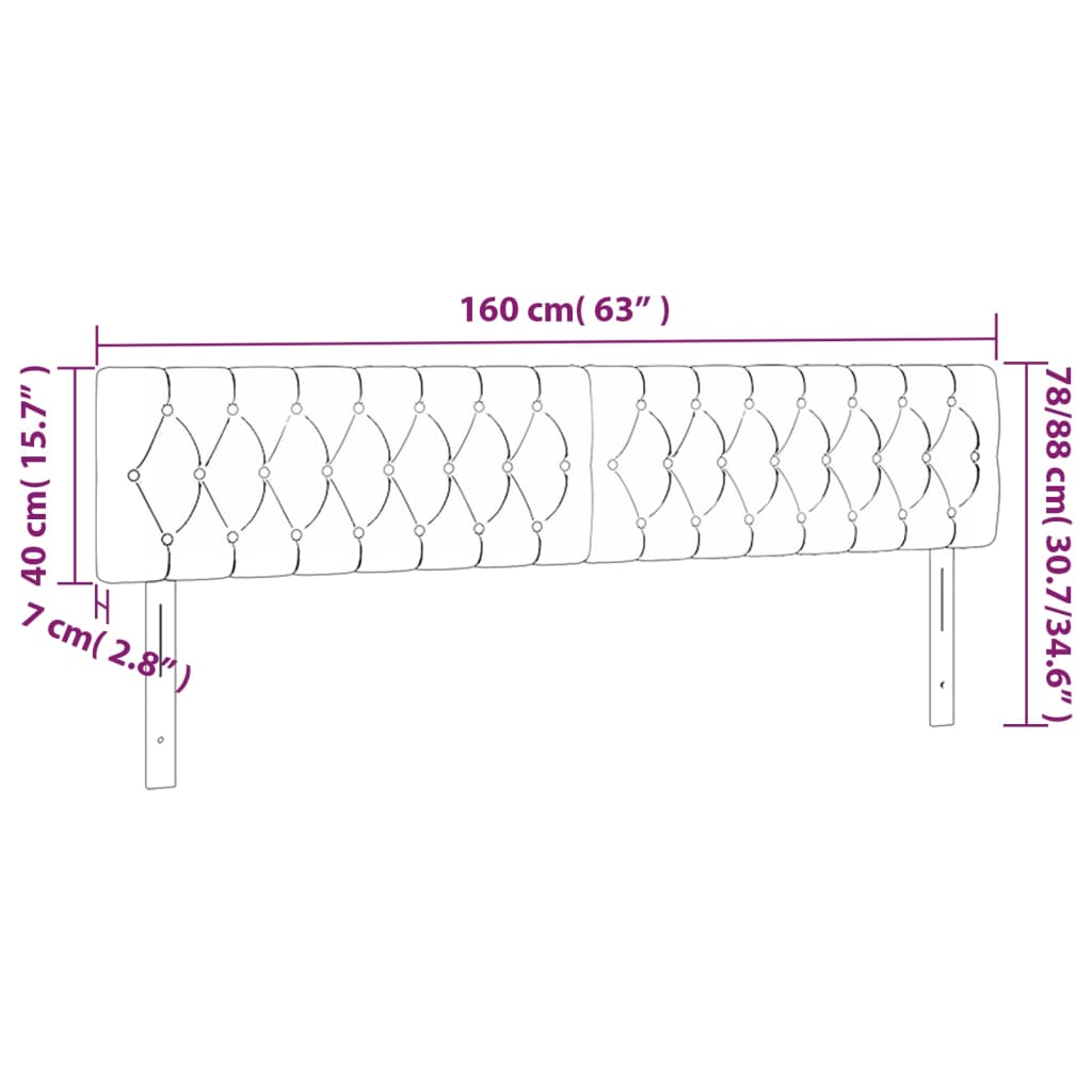 Hoofdborden 2 St 80X7X78/88 Cm Fluweel