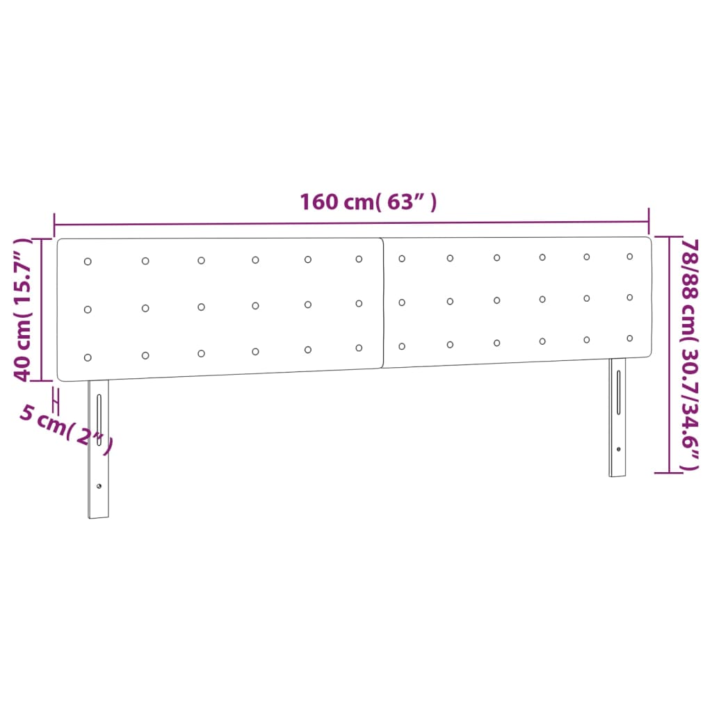 Hoofdborden 2 St 80X5X78/88 Cm Stof