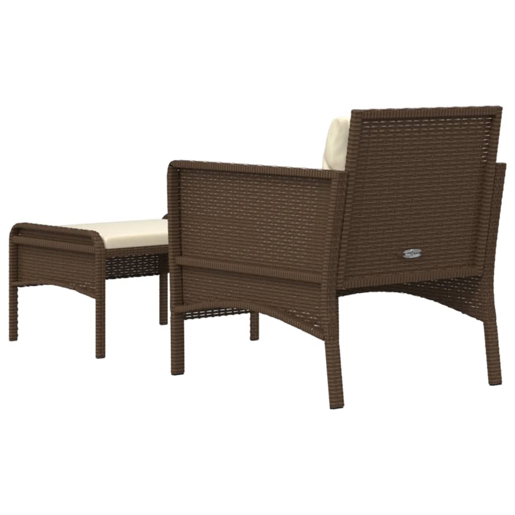 2-Delige Loungeset Met Kussens Poly Rattan