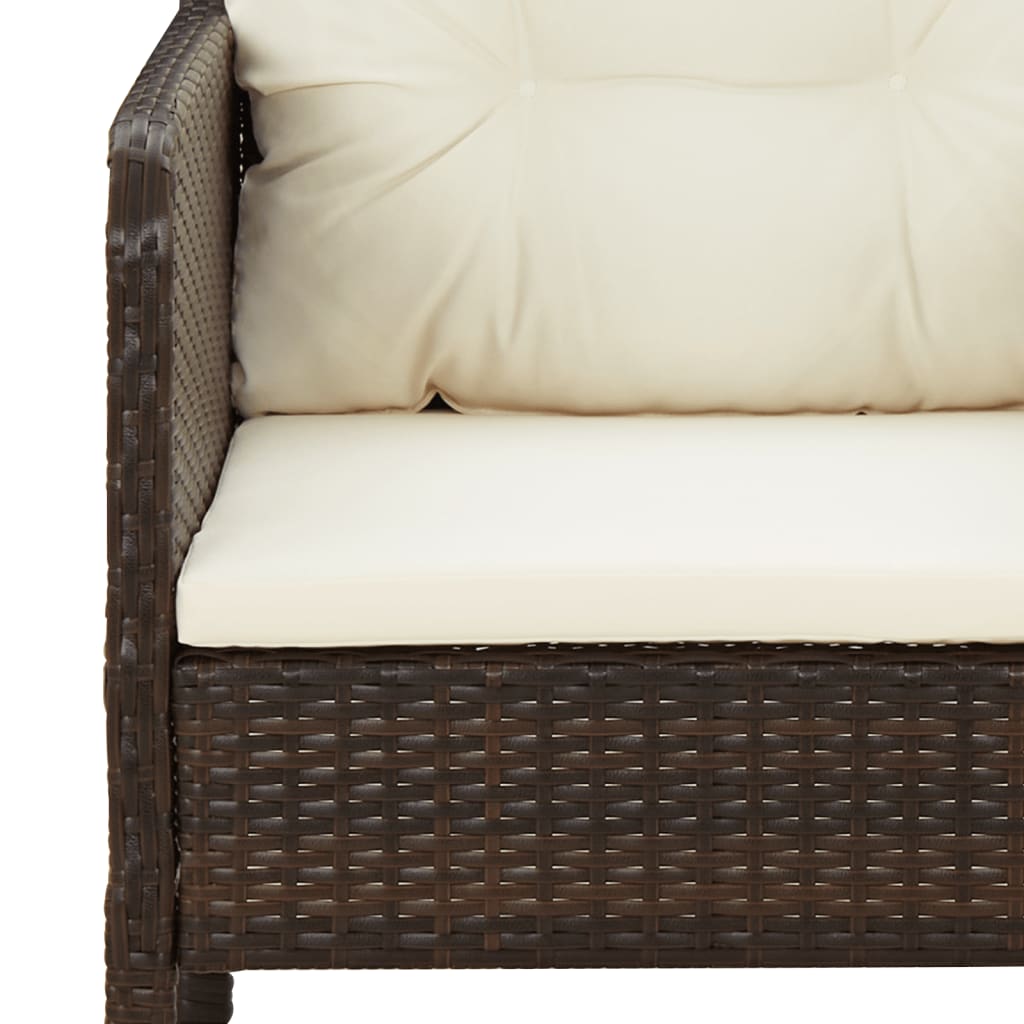 2-Delige Loungeset Met Kussens Poly Rattan