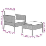 2-Delige Loungeset Met Kussens Poly Rattan