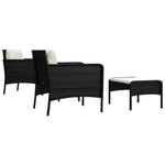 5-Delige Loungeset Met Kussens Poly Rattan