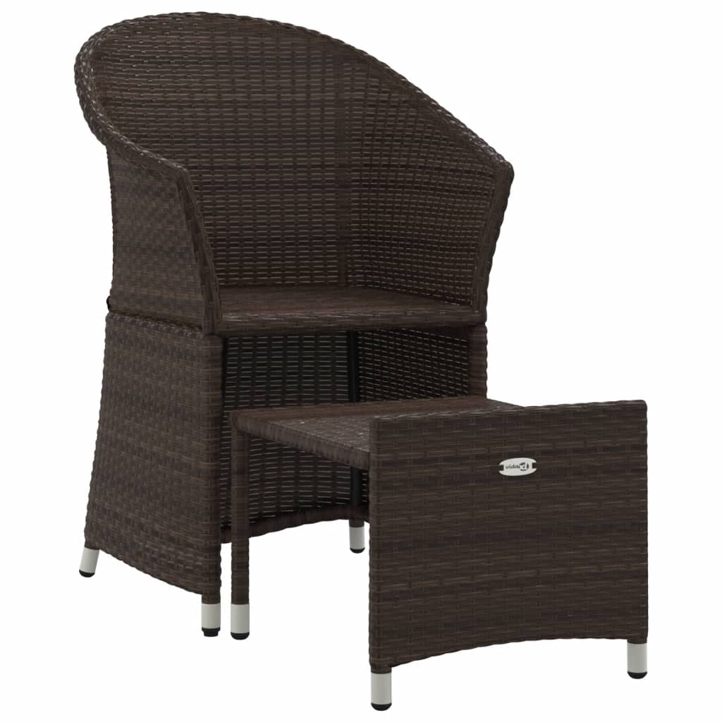 2-Delige Loungeset Met Kussens Poly Rattan