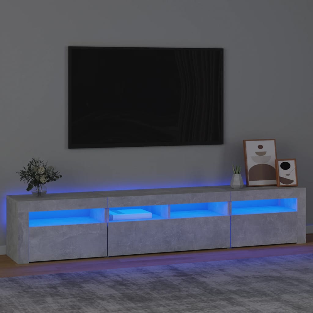 Tv-Meubel Met Led-Verlichting 180X35X40 Cm Wit