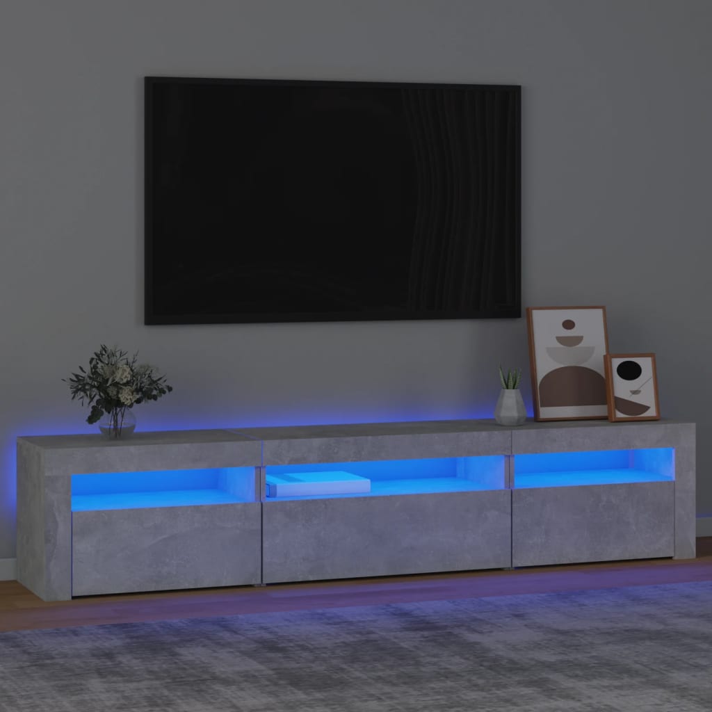 Tv-Meubel Met Led-Verlichting 180X35X40 Cm Wit