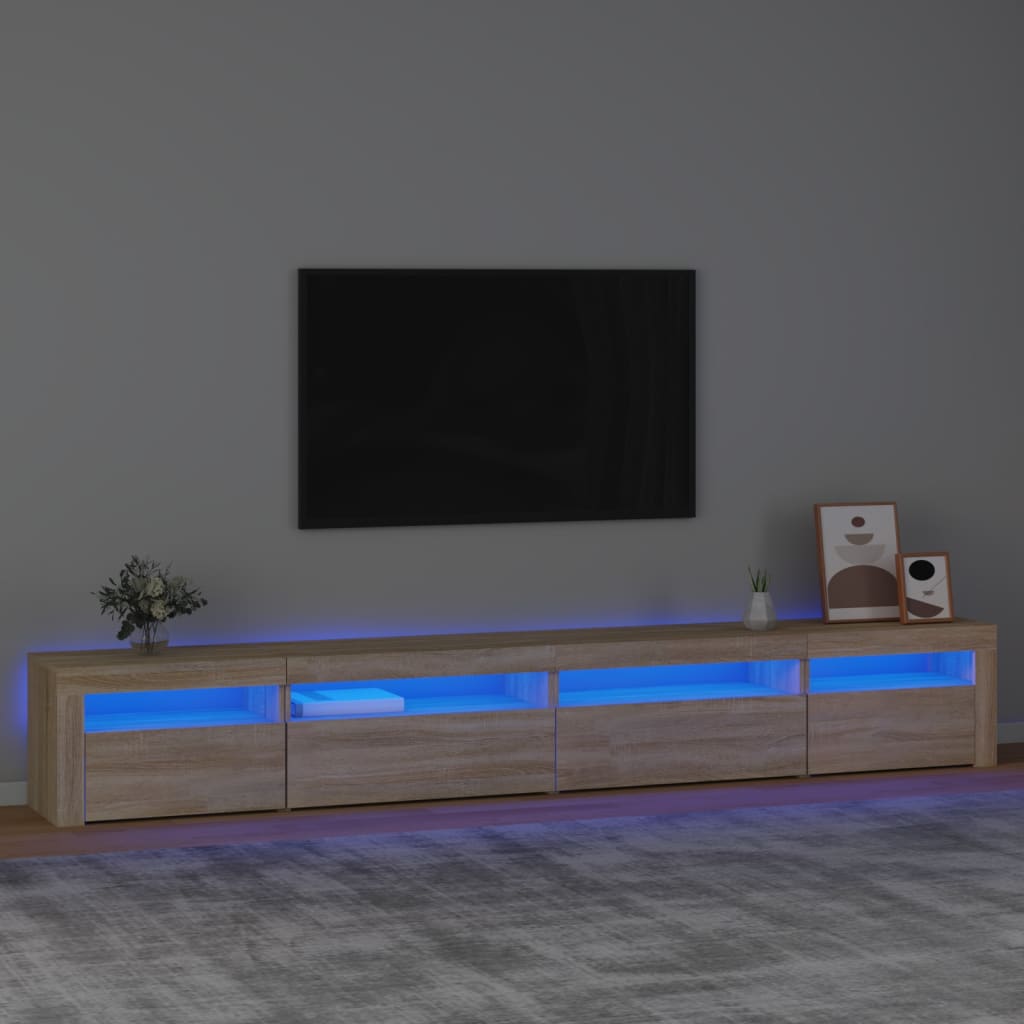 Tv-Meubel Met Led-Verlichting Eiken