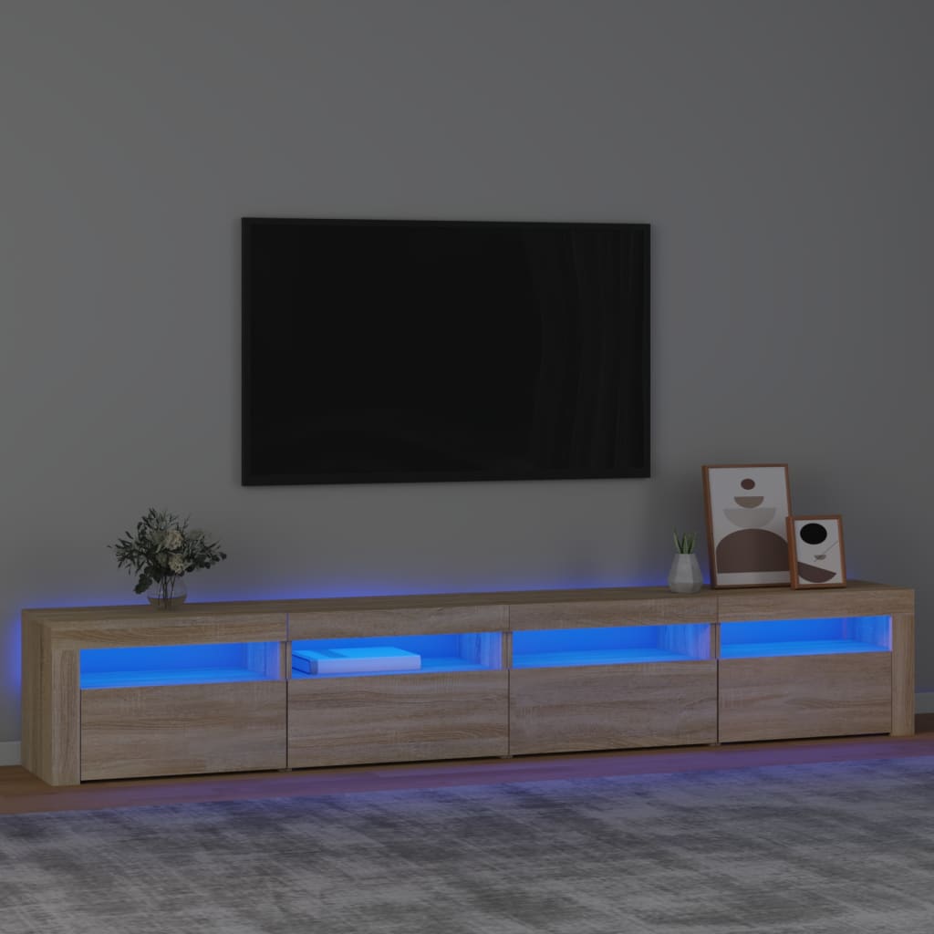 Tv-Meubel Met Led-Verlichting Eiken