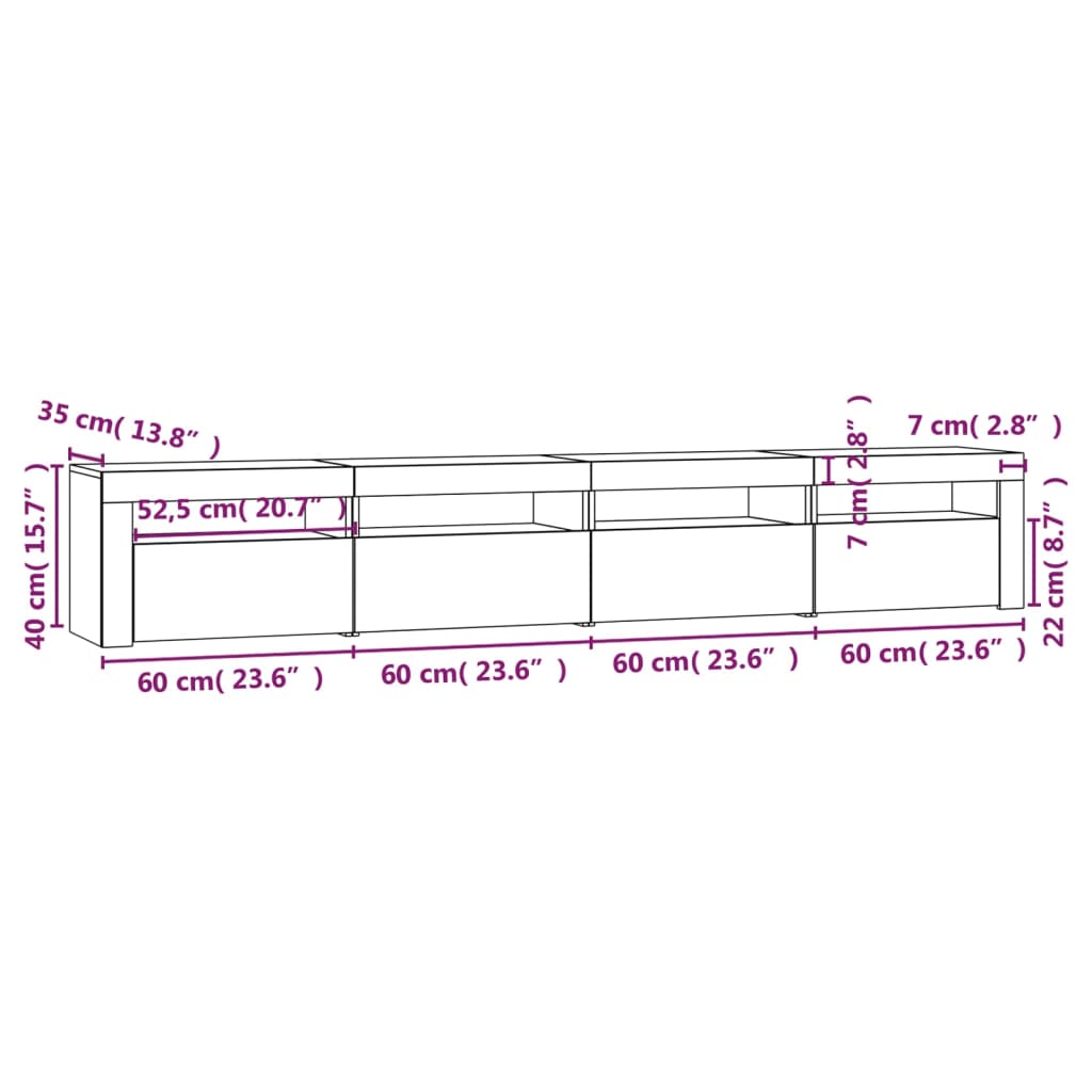 Tv-Meubel Met Led-Verlichting Kleurig