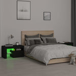 Nachtkastjes 2 St Led-Verlichting 70X36,5X40 Cm Hoogglans