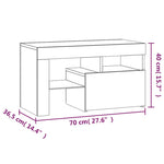 Nachtkastjes 2 St Led-Verlichting 70X36,5X40 Cm Hoogglans