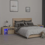 Nachtkastjes 2 St Led-Verlichting 70X36,5X40 Cm Hoogglans