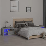 Nachtkastjes 2 St Led-Verlichting 70X36,5X40 Cm Hoogglans