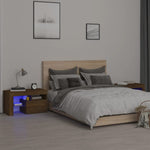 Nachtkastjes 2 St Led-Verlichting 70X36,5X40 Cm Hoogglans