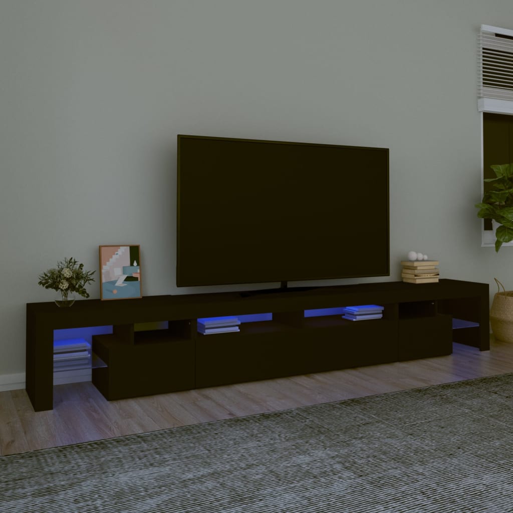 Tv-Meubel Met Led-Verlichting 260X36,5X40 Cm Eiken