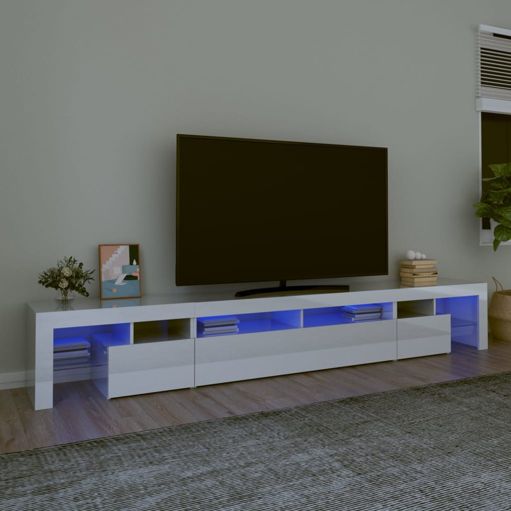 Tv-Meubel Met Led-Verlichting 200X36,5X40 Cm Eiken