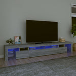 Tv-Meubel Met Led-Verlichting 215X36,5X40 Cm Bruineikenkleurig