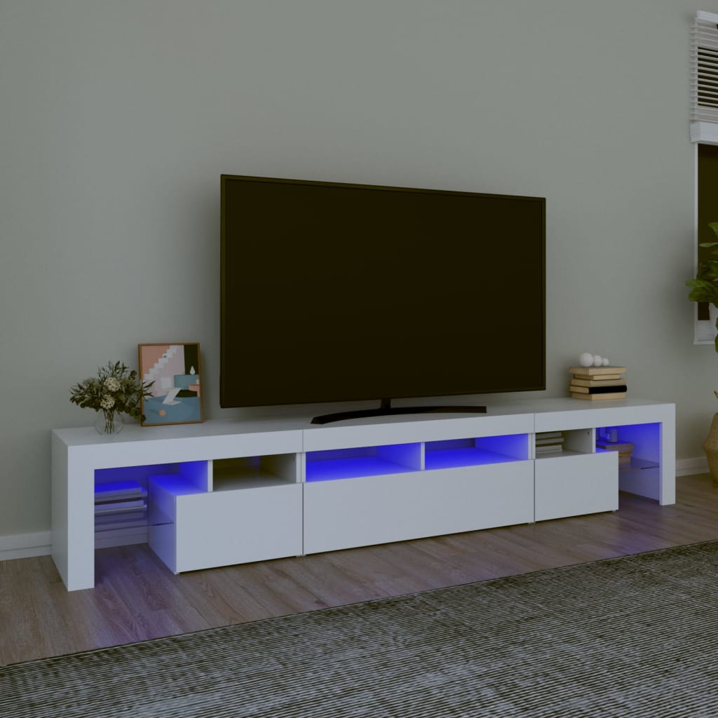 Tv-Meubel Met Led-Verlichting 260X36,5X40 Cm Eiken