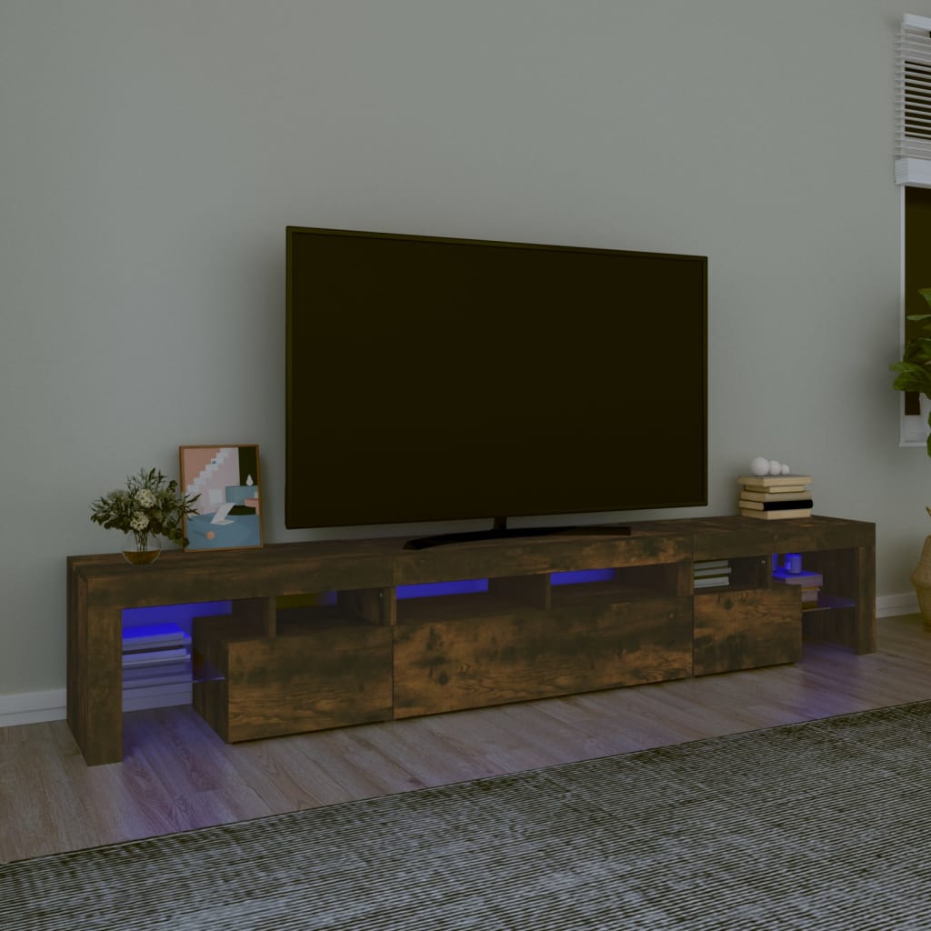 Tv-Meubel Met Led-Verlichting 260X36,5X40 Cm Eiken
