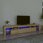 Tv-Meubel Met Led-Verlichting 200X36,5X40 Cm Eiken