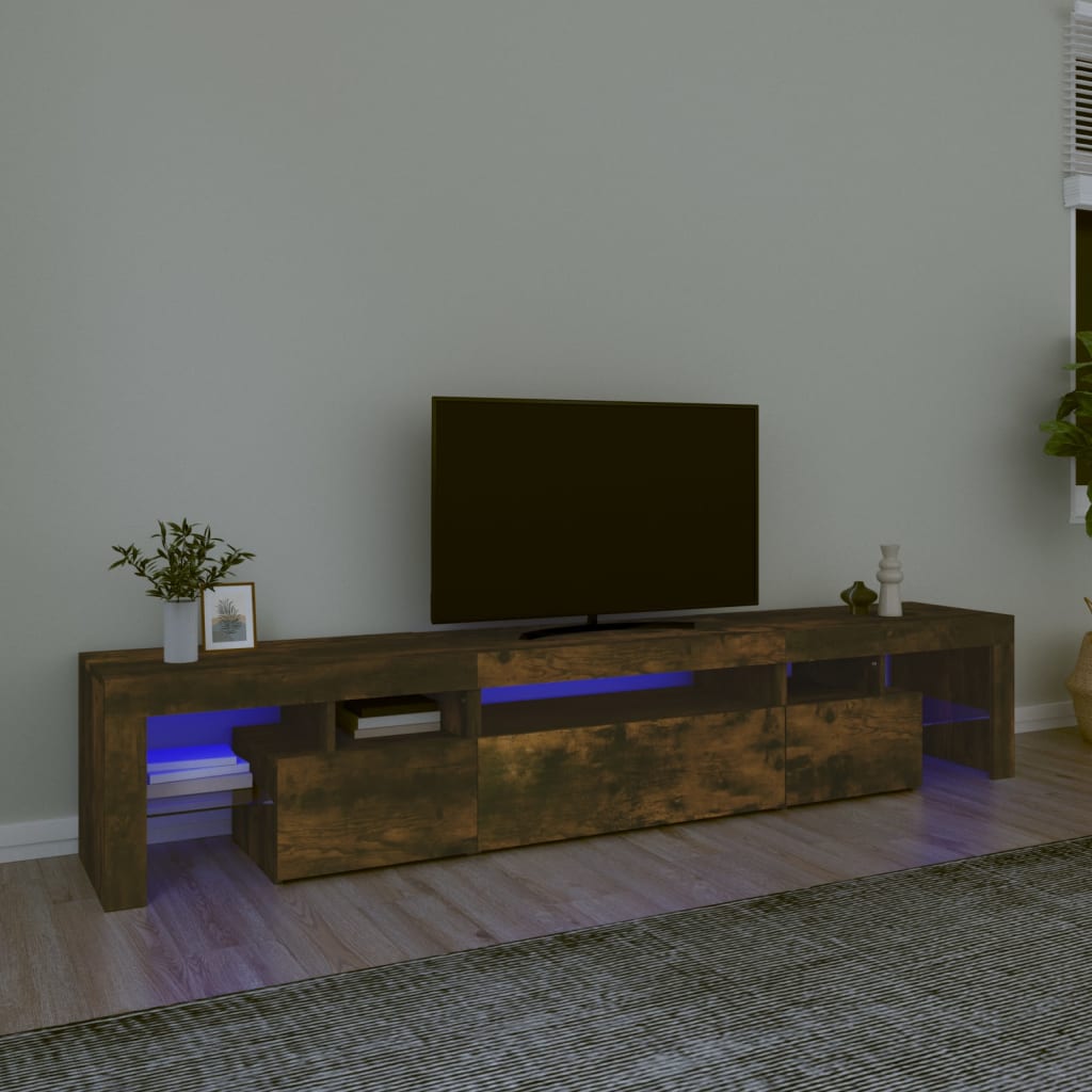Tv-Meubel Met Led-Verlichting 260X36,5X40 Cm Eiken