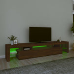 Tv-Meubel Met Led-Verlichting 215X36,5X40 Cm Bruineikenkleurig