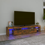 Tv-Meubel Met Led-Verlichting 215X36,5X40 Cm Bruineikenkleurig