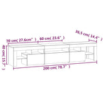 Tv-Meubel Met Led-Verlichting 200X36,5X40 Cm Eiken