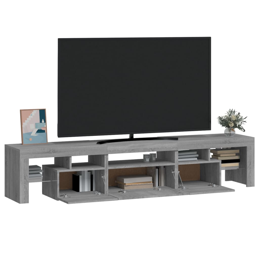 Tv-Meubel Met Led-Verlichting 200X36,5X40 Cm Eiken
