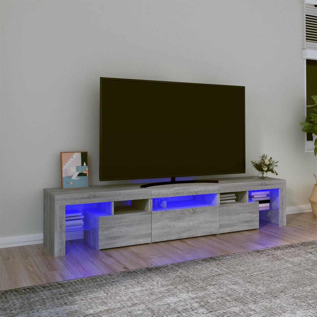 Tv-Meubel Met Led-Verlichting 200X36,5X40 Cm Eiken