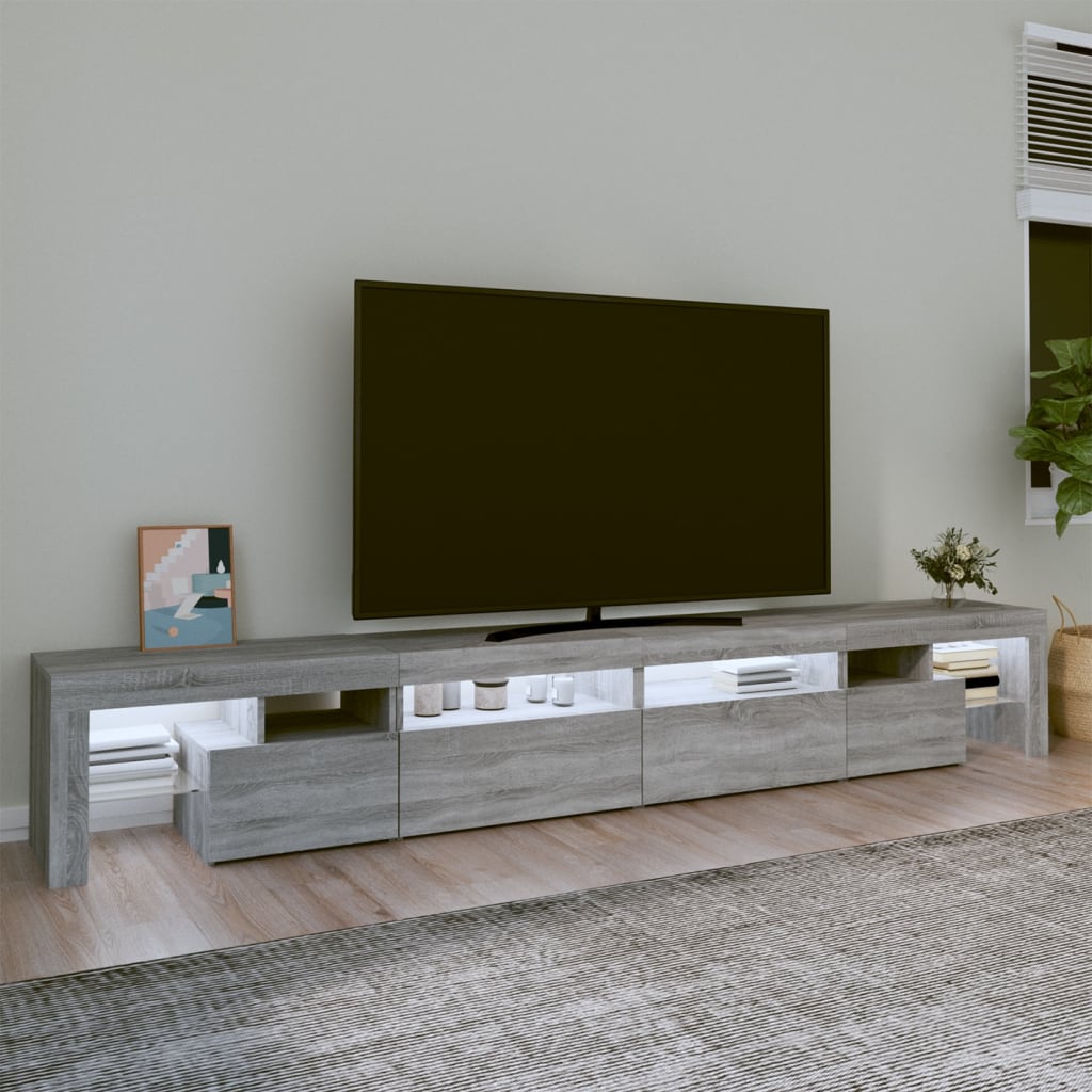 Tv-Meubel Met Led-Verlichting 260X36,5X40 Cm Eiken