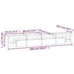 Tv-Meubel Met Led-Verlichting 260X36,5X40 Cm Eiken