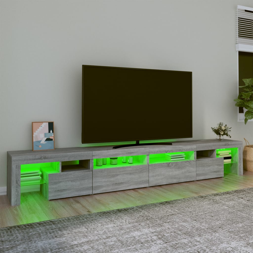 Tv-Meubel Met Led-Verlichting 260X36,5X40 Cm Eiken