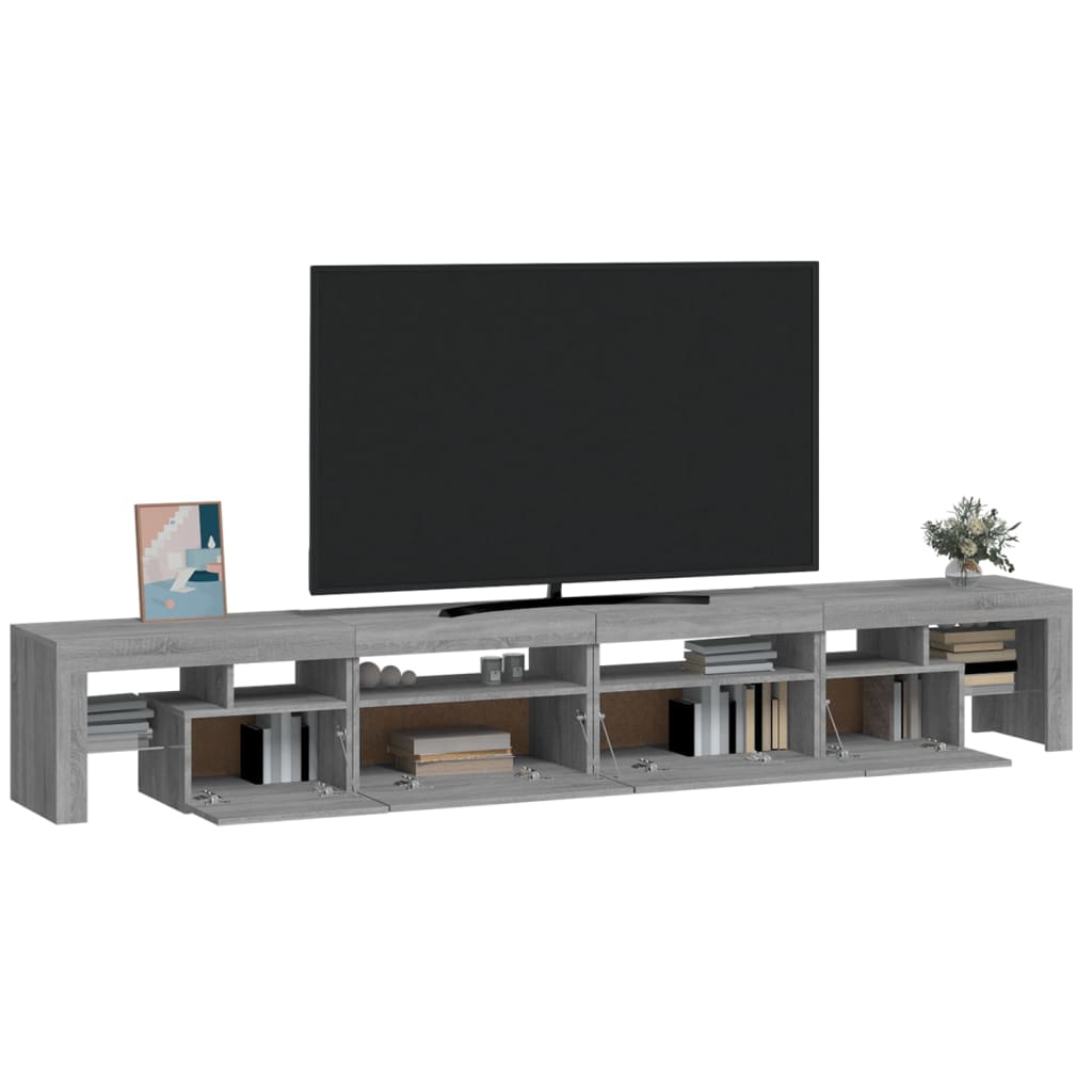Tv-Meubel Met Led-Verlichting 260X36,5X40 Cm Eiken